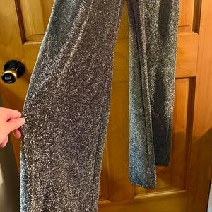 Sparkling Silver Wide-Leg Pantsuit